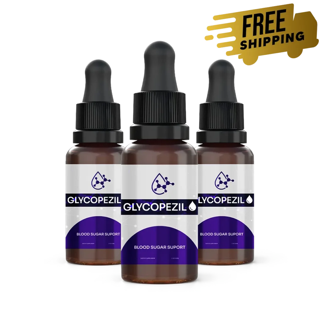 Three bottles of Glycopezil with free shipping badge