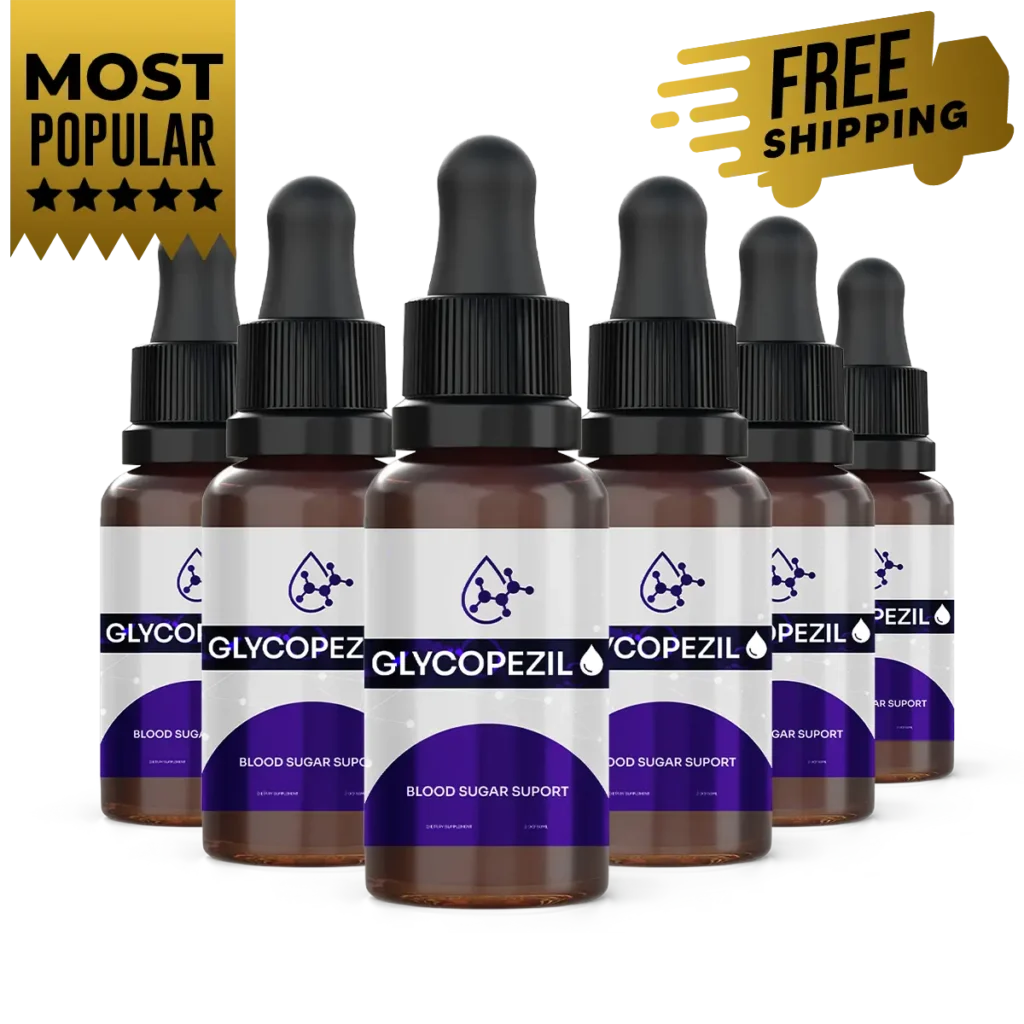 Six bottles of Glycopezil with free shipping badge